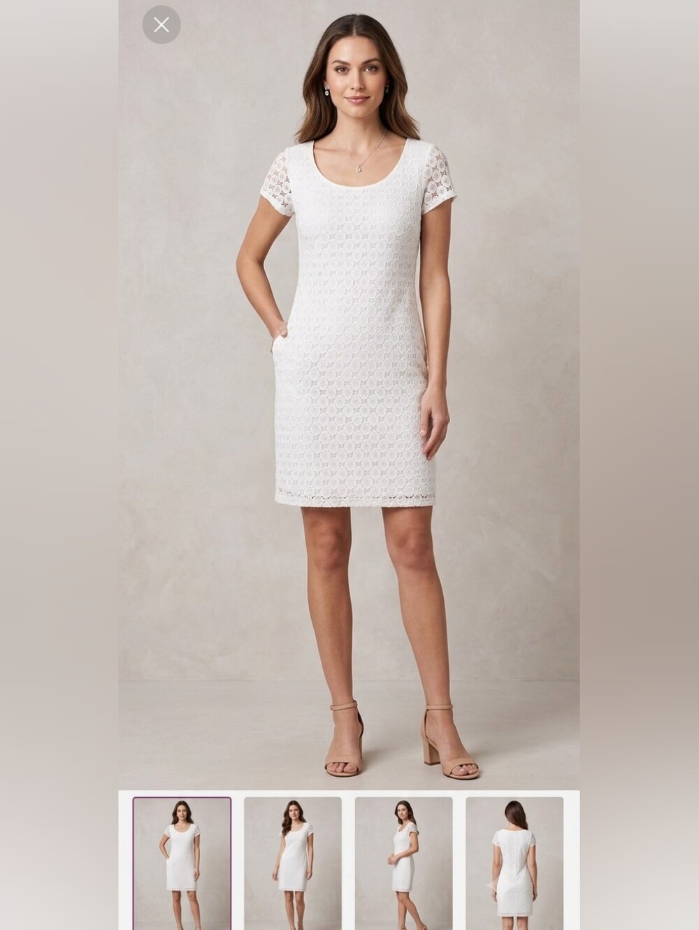 NWT Isaac Mizrahi midi dress lacy white Large …